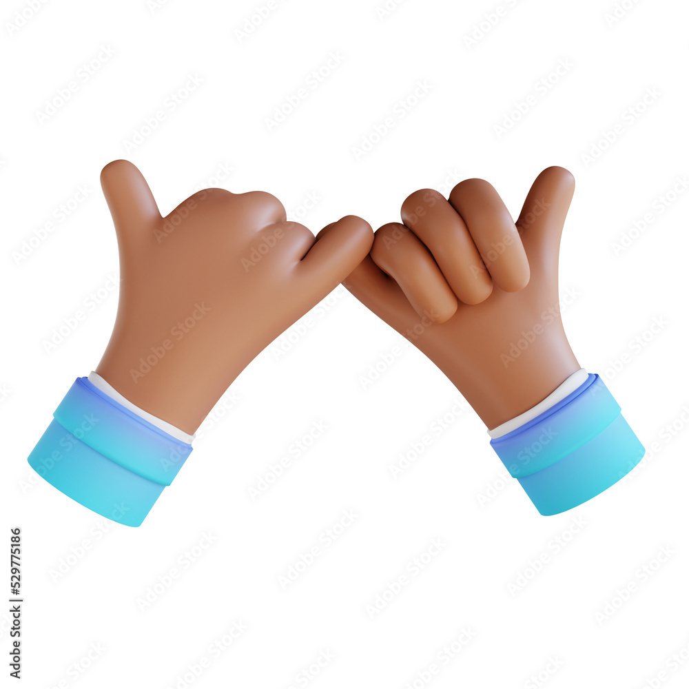 3D illustration showing promise hand gestures 3D illustration showing promise hand gestures