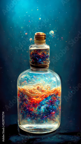 Milky Way in a glass bottle
