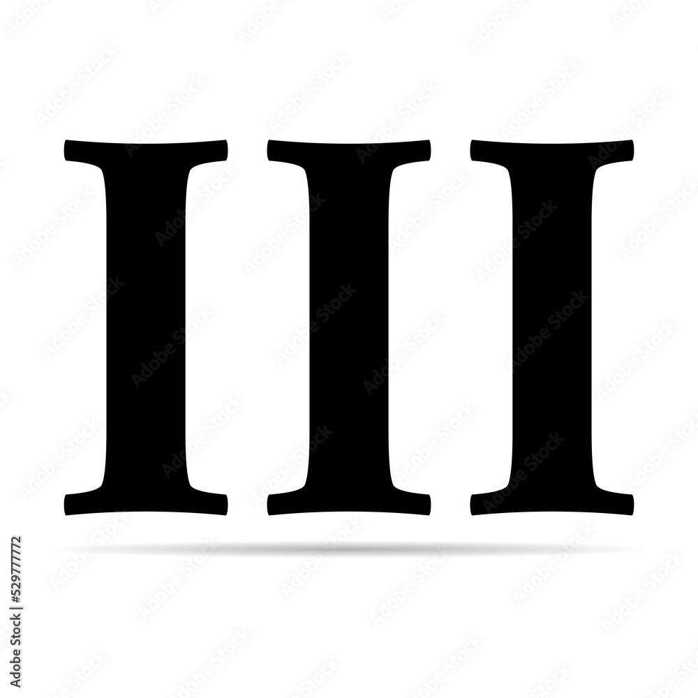 Roman numeral number icon, letter typography style sign, mathematics alphabet icon vector illustration Roman numeral number icon, letter typography style sign, mathematics alphabet icon vector illustration