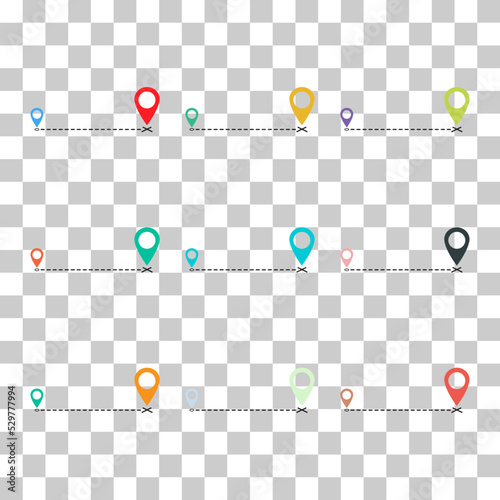 Set of We have moved announcement design, location Vector icon symbol, navigation illustration