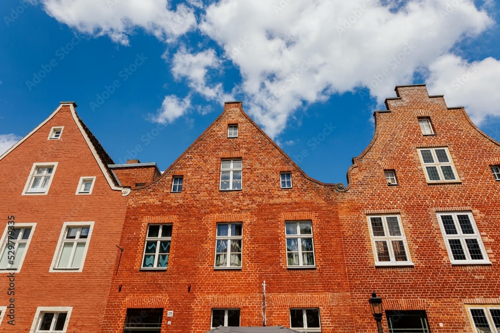 Facade of a house in the Dutch Quarter of Potsdam. Germany