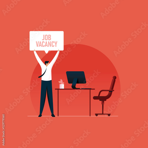 We Are Hiring and Job Announcement, New Employee Requirements Vector, Vacancy and Recruitment Illustration Concept