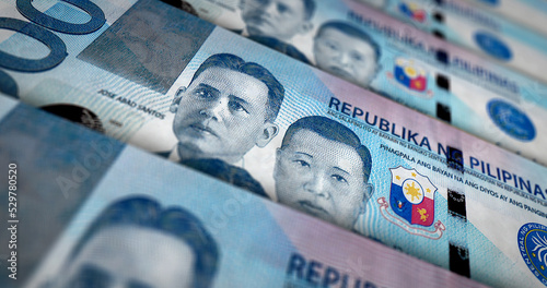 Vászonkép Philippines Peso money banknotes print and printing 3d illustration