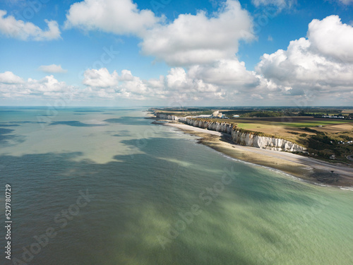 Fototapeta Naklejka Na Ścianę i Meble -  Normandy Coast in Norther France, aerial view