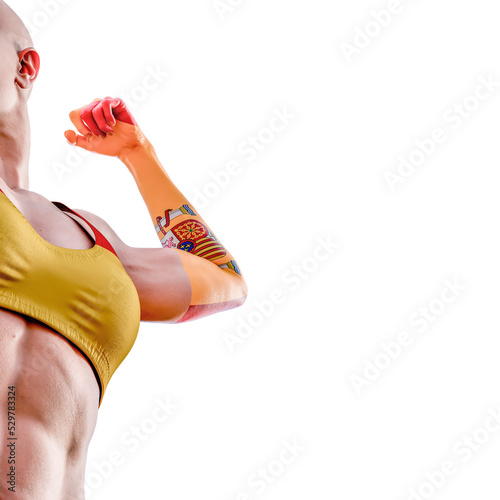 woman with tattooed flag of spain
