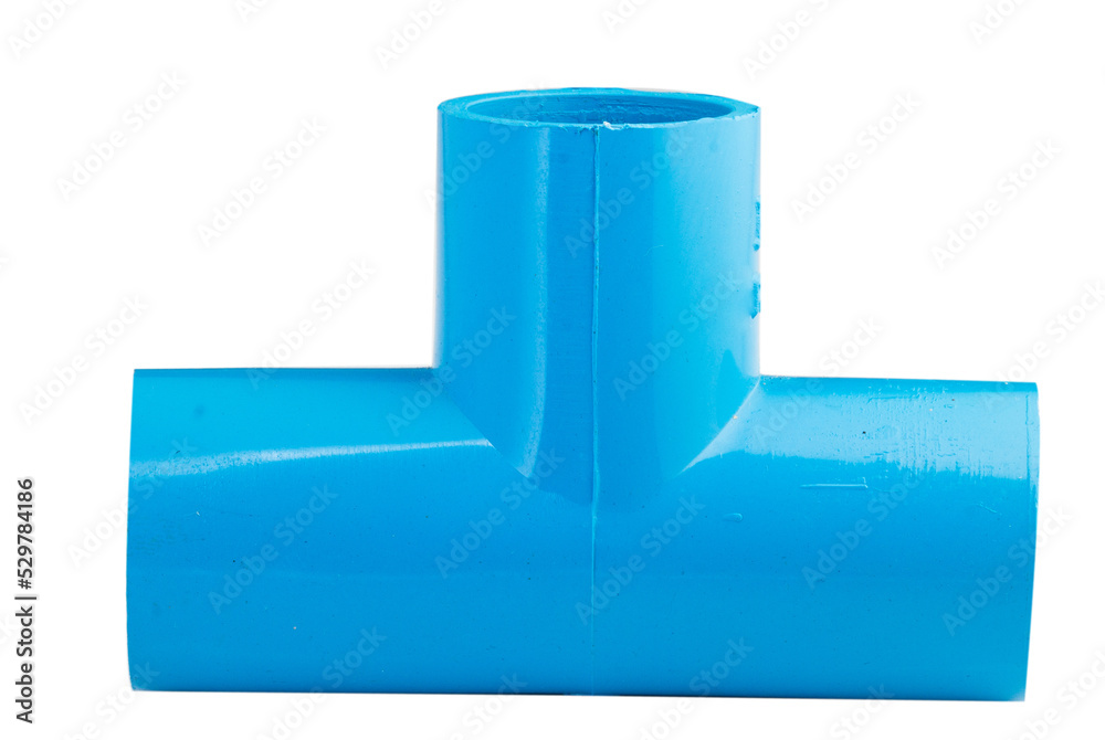 Close up to blue plastic pipe background, PVC pipes isolated on white background Close up to blue plastic pipe background, PVC pipes isolated on white background