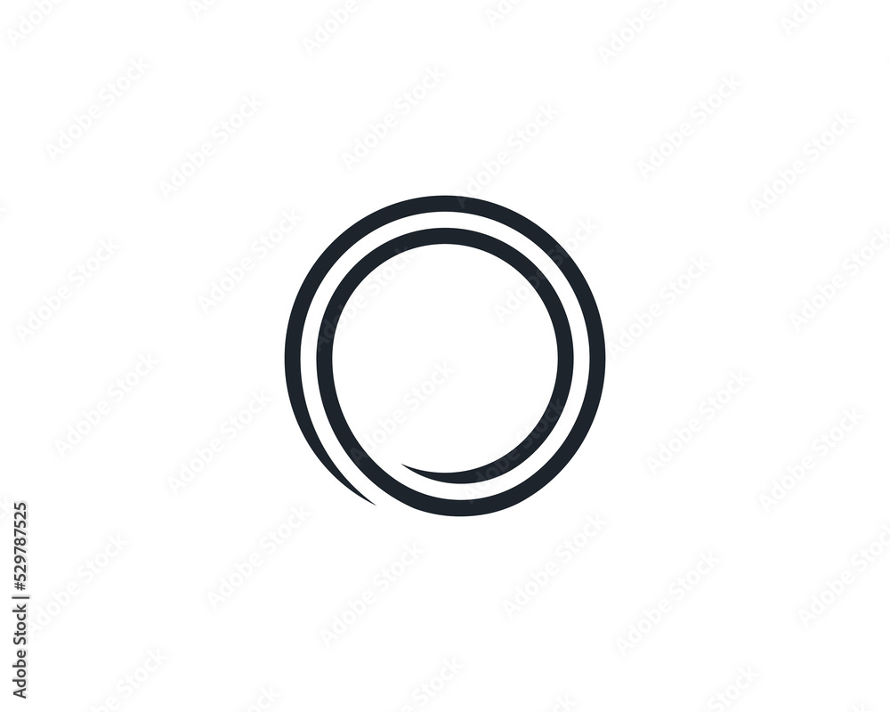 Circle Ring Swirl Logo Concept icon sign symbol Design Element Line Art Style. Letter O, Round Logotype. Vector illustration template Circle Ring Swirl Logo Concept icon sign symbol Design Element Line Art Style. Letter O, Round Logotype. Vector illustration template