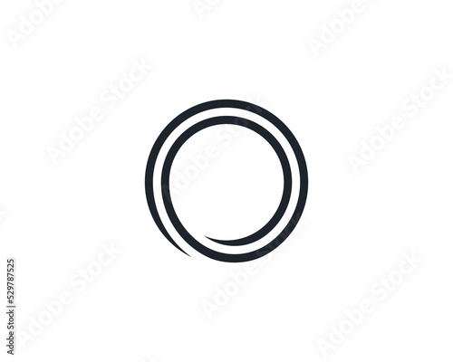 Circle Ring Swirl Logo Concept icon sign symbol Design Element Line Art Style. Letter O, Round Logotype. Vector illustration template