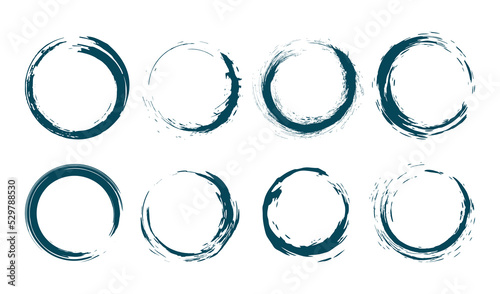 Set of rounded frames grunge stroke vector