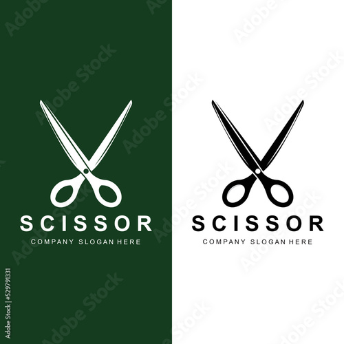 Barber tool scissors logo icon background symbol
