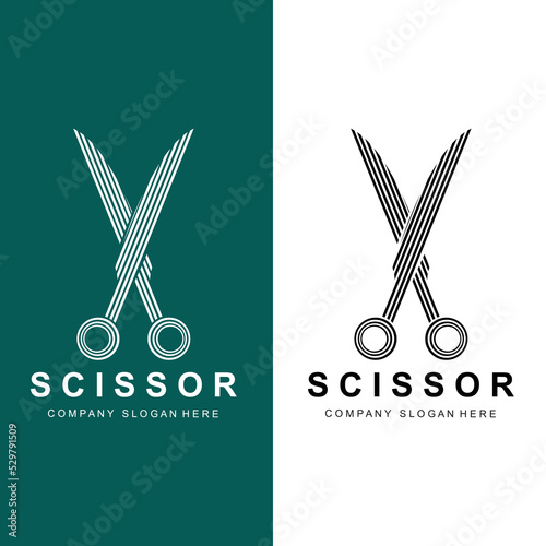 Barber tool scissors logo icon background symbol
