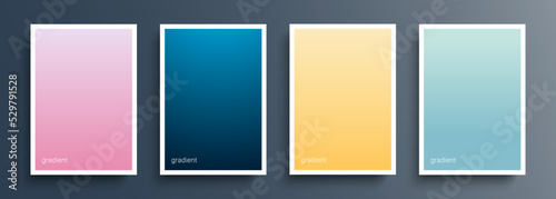 Set of color backgrounds with soft color gradient for your creative graphic design. Vector illustration.