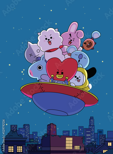 This cute bt21 big set sticker concept vector design photo