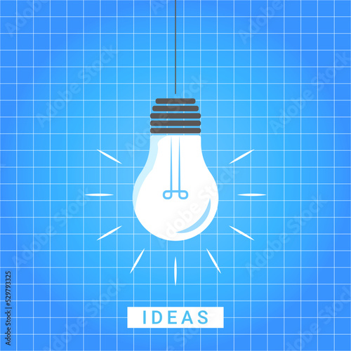 The light bulb is full of ideas And creative thinking, analytical thinking for processing.