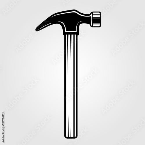 Claw hammer isolated on white background. Vector illustration