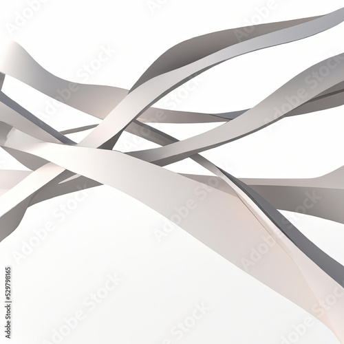 abstract 3d render of lines in white and grey