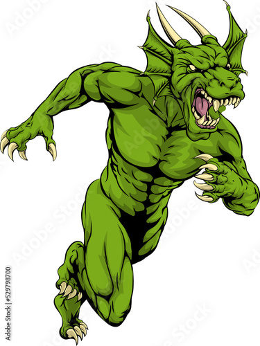 Dragon mascot sprinting