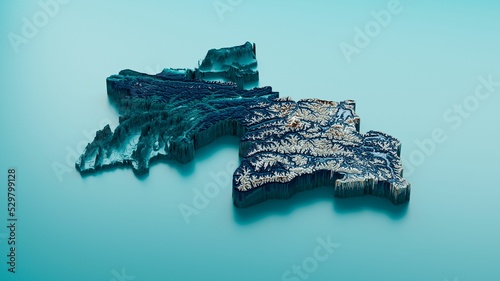 3D illustration of the Tajikistan Map stock photos