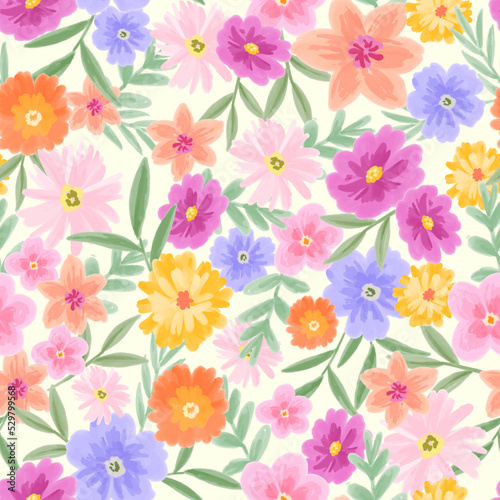 pretty colorful floral seamless pattern