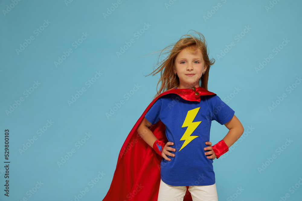 Funny little power super hero child