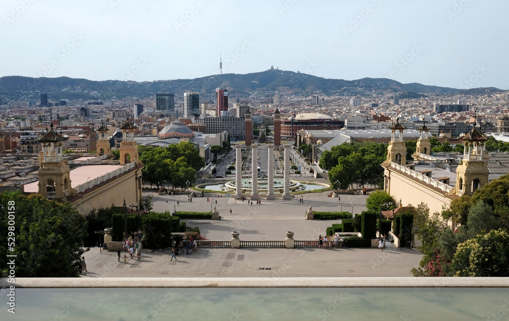 View over the trade fair area in Barcelona, Spain