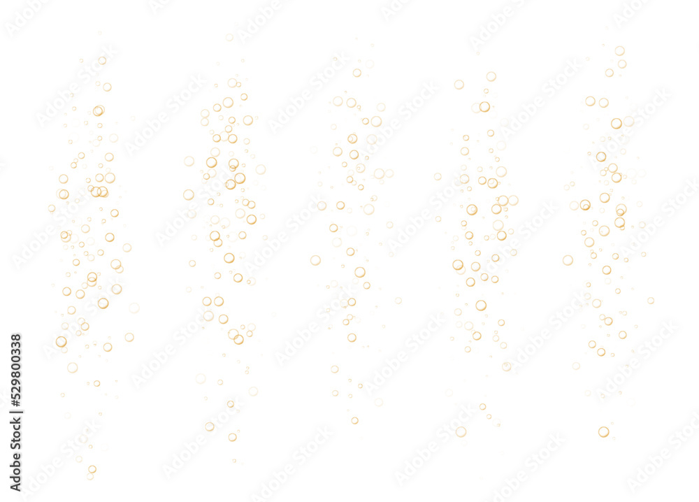 Underwater fizzing bubbles, soda or champagne carbonated drink, orange sparkling water. Effervescent drink. Aquarium, sea, ocean bubbles vector illustration. Underwater fizzing bubbles, soda or champagne carbonated drink, orange sparkling water. Effervescent drink. Aquarium, sea, ocean bubbles vector illustration.
