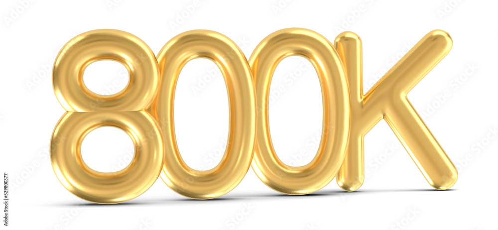 3d golden 800K isolated on transparent background. 3d illustration. 3d golden 800K isolated on transparent background. 3d illustration.