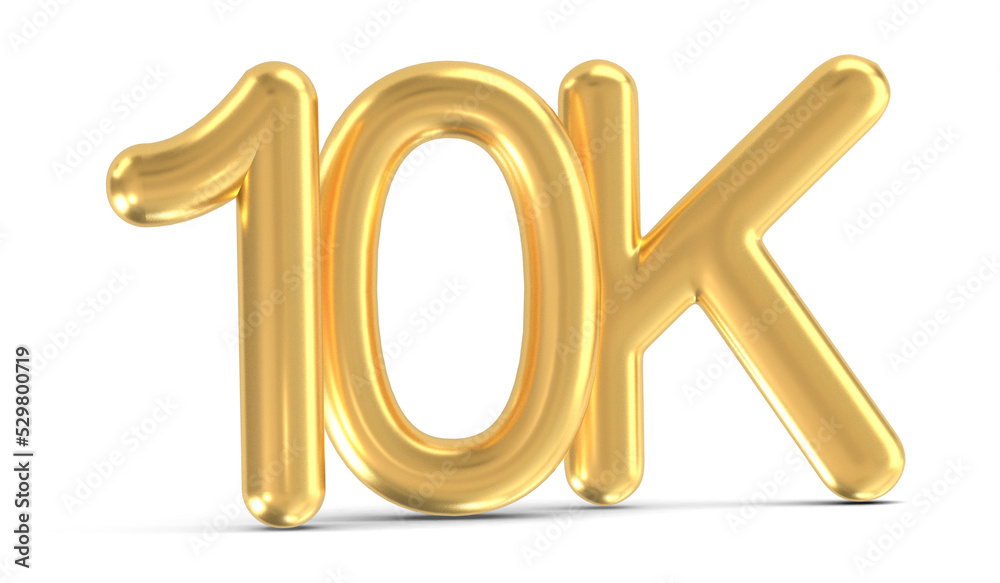 3d golden 10K isolated on transparent background. 3d illustration. 3d golden 10K isolated on transparent background. 3d illustration.