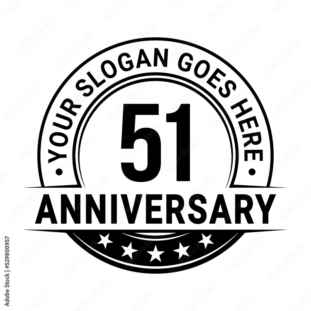 51 years anniversary logo design template. Vector illustration 51 years anniversary logo design template. Vector illustration