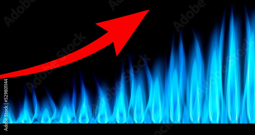 Gasflammenmit Rotem Pfeil nach oben