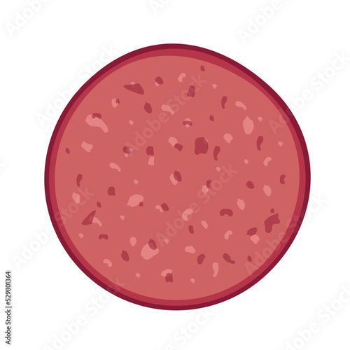 pepperoni slice flat vector illustration clipart isolated on white background