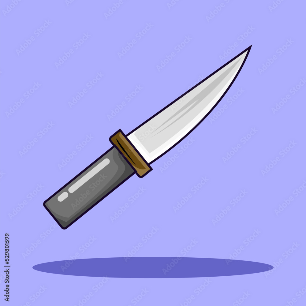Vector cartoon knife on a purple background Vector cartoon knife on a purple background