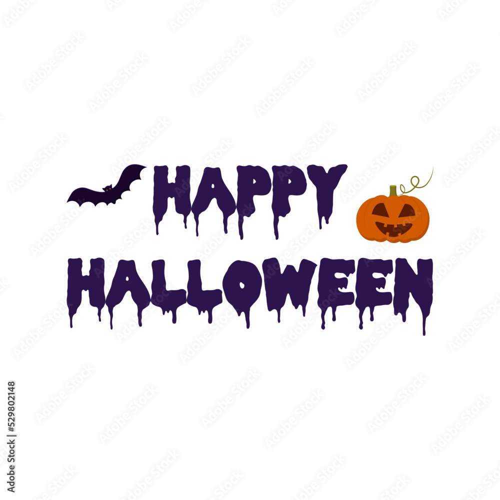 the happy Halloween inscription on a white background can be used for banners posters posters