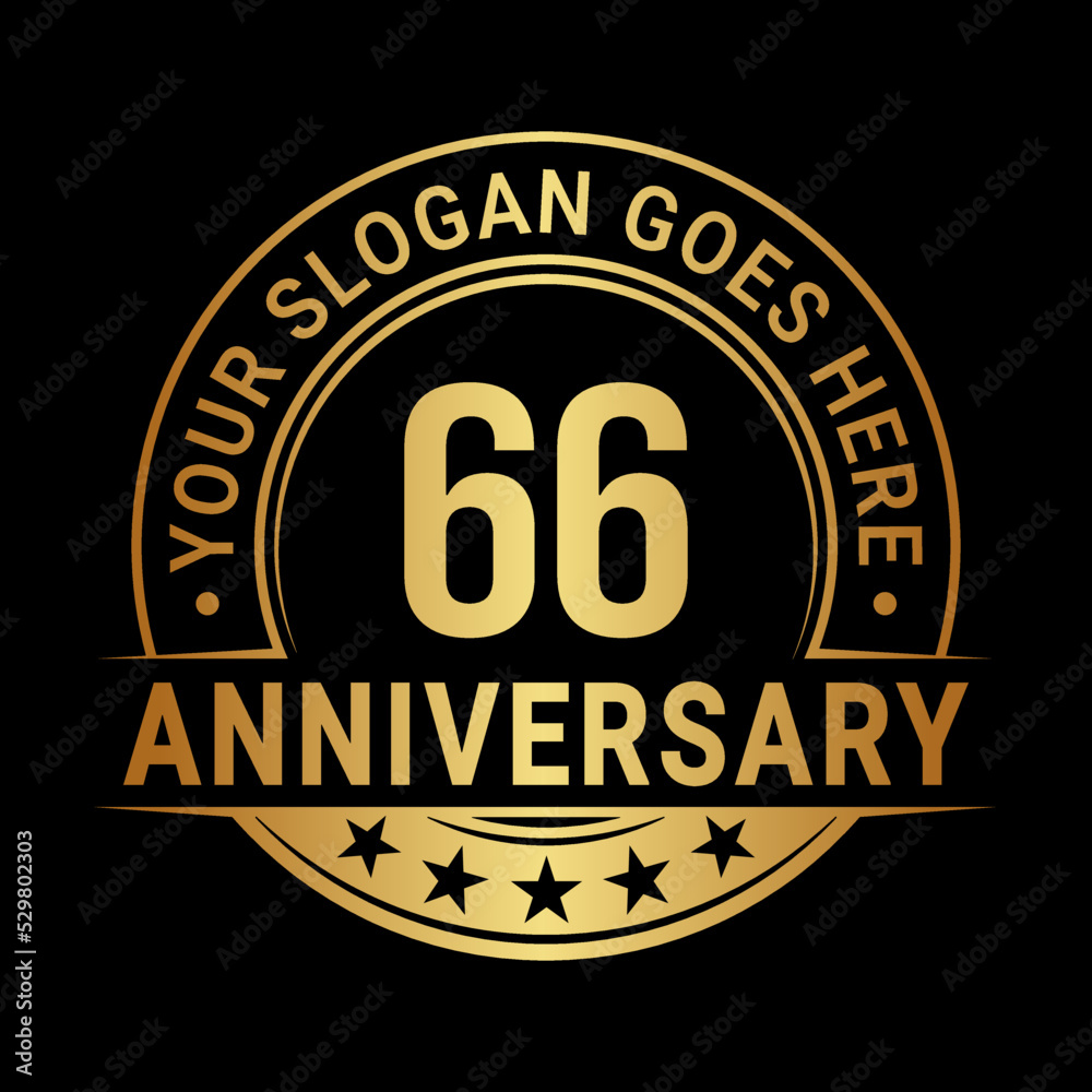 66 years anniversary logo design template. Vector illustration