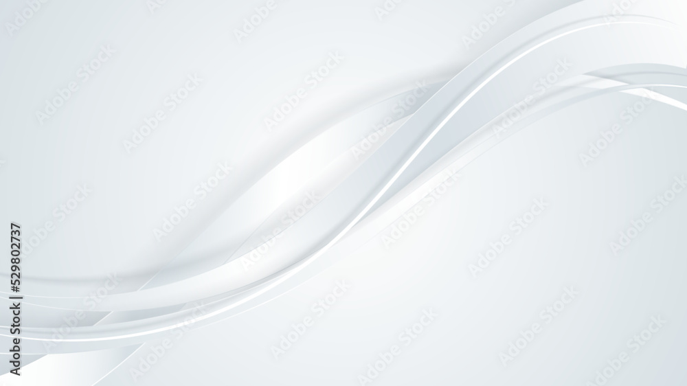 Abstract luxury 3D white and gray ribbon wave curved lines on clean background Abstract luxury 3D white and gray ribbon wave curved lines on clean background