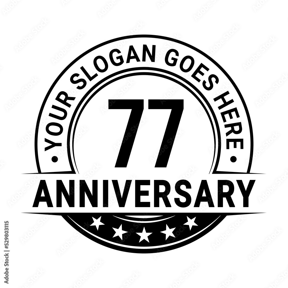 Fototapeta premium 77 years anniversary logo design template. Vector illustration