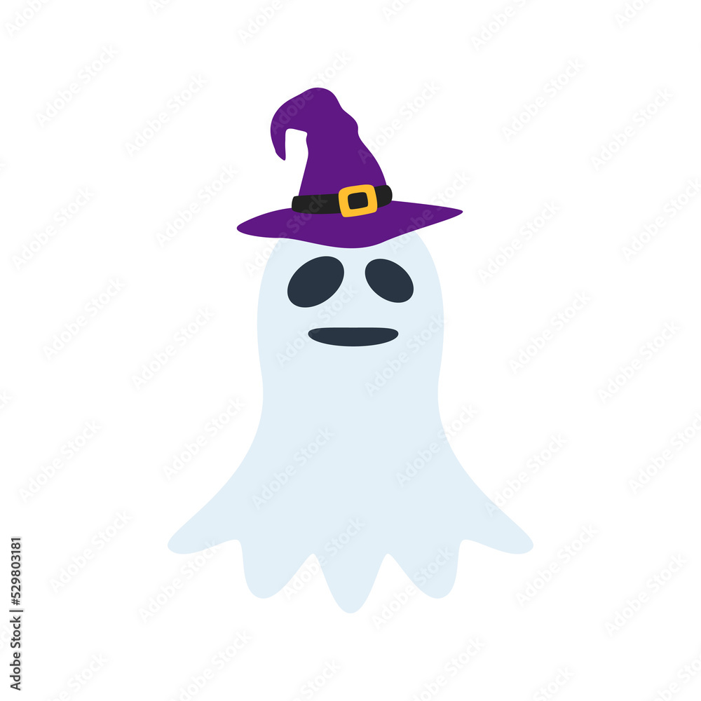 Halloween Ghost with hat isolated on white background Halloween Ghost with hat isolated on white background