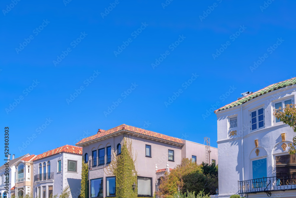 Mediterranean houses against the sky at San Francisco, California Mediterranean houses against the sky at San Francisco, California