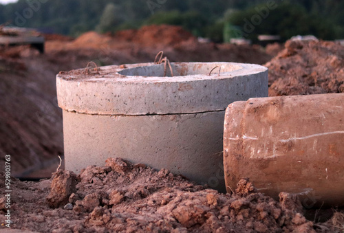 two pipes on a construction site