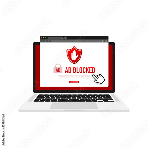 Advertising with ad blocked for promotion design. Vector illustration photo