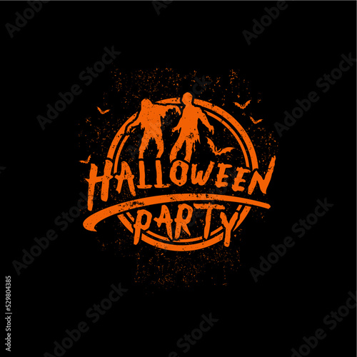 Halloween Party - Distressed Halloween T Shirt Design for Halloween Celebration