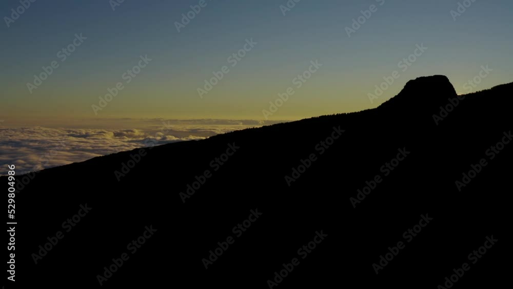 Madeira Pico do Arieiro at dusk Aerial View Madeira Pico do Arieiro at dusk Aerial View