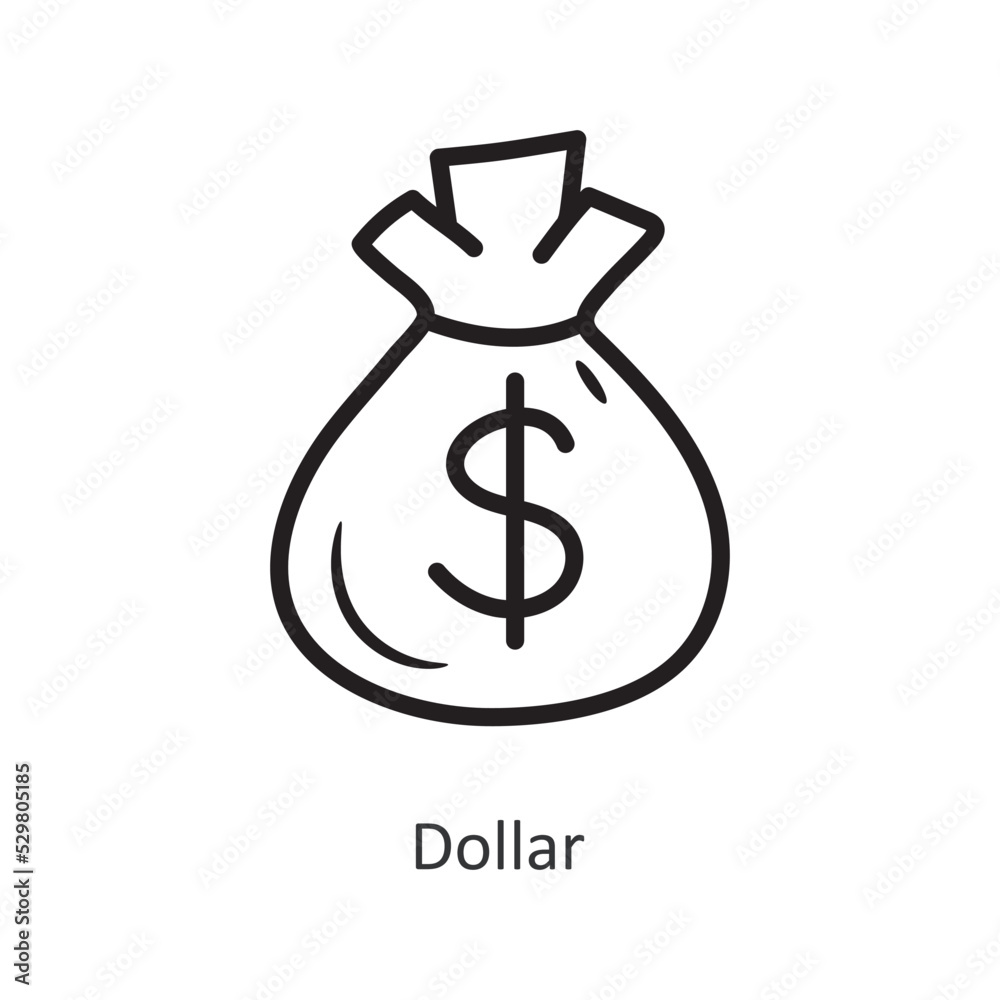 Dollar vector outline Icon Design illustration. Gaming Symbol on White background EPS 10 File Dollar vector outline Icon Design illustration. Gaming Symbol on White background EPS 10 File