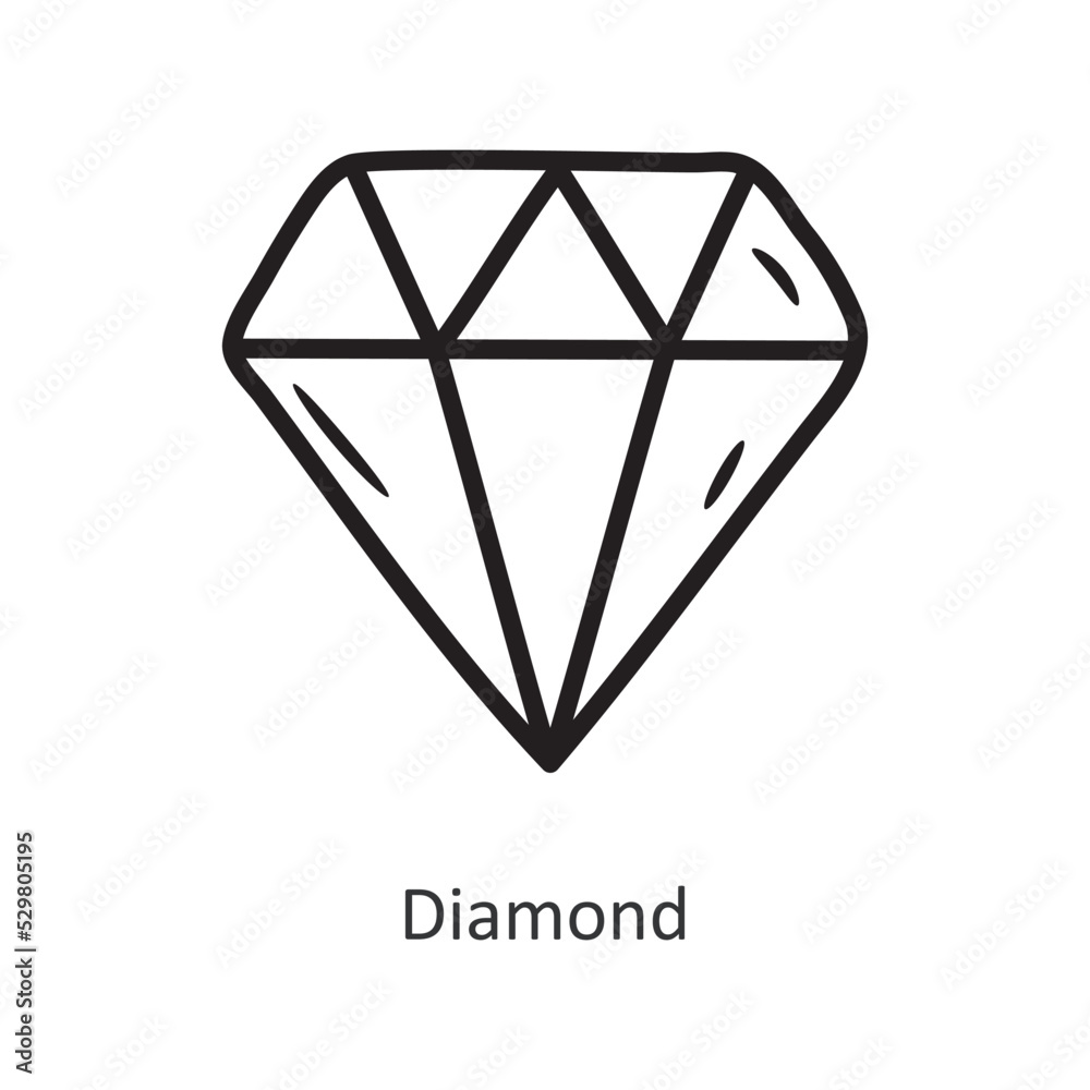 Diamond vector outline Icon Design illustration. Gaming Symbol on White background EPS 10 File Diamond vector outline Icon Design illustration. Gaming Symbol on White background EPS 10 File