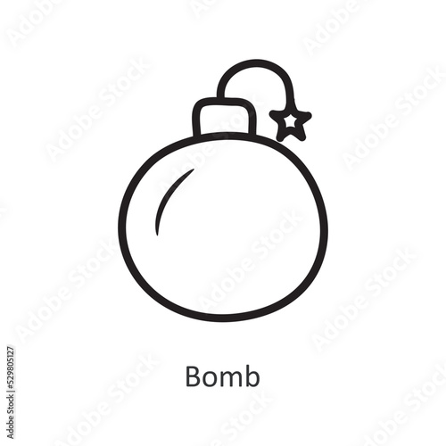Bomb vector outline Icon Design illustration. Gaming Symbol on White background EPS 10 File