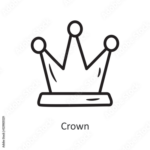 Crown vector outline Icon Design illustration. Gaming Symbol on White background EPS 10 File