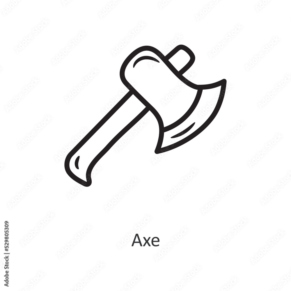 Axe vector outline Icon Design illustration. Gaming Symbol on White background EPS 10 File