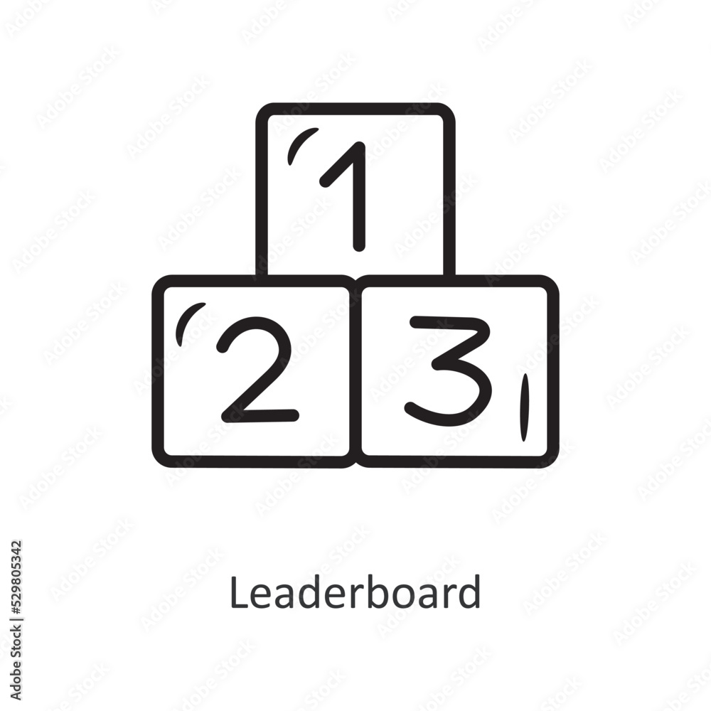 Leaderboard vector outline Icon Design illustration. Gaming Symbol on White background EPS 10 File Leaderboard vector outline Icon Design illustration. Gaming Symbol on White background EPS 10 File