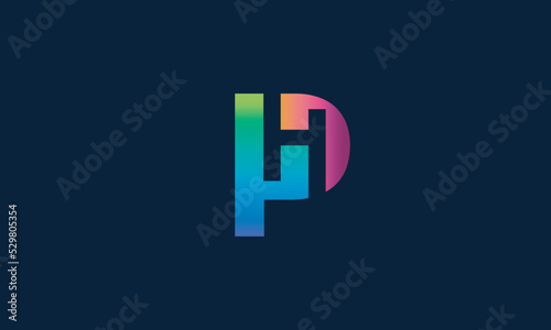 Alphabet letters Initials Monogram logo PH, HP, P and H