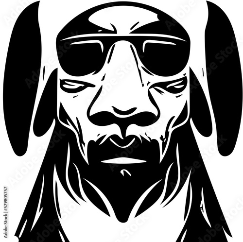 black and white portrait of a snoop dog photo